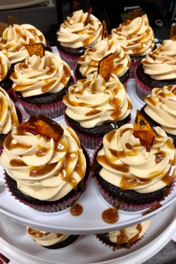 Chocolate Espresso Cupcakes with Salted Caramel Buttercream