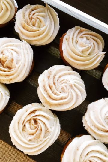 Apple Cider Cupcakes with Bourbon Icing