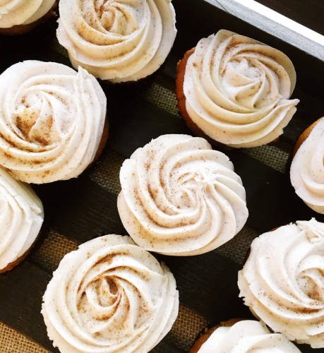 Apple Cider Cupcakes with Bourbon Icing