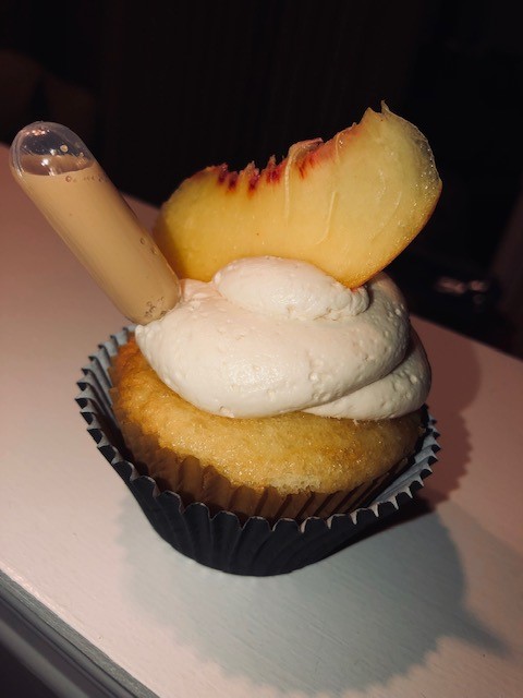 Boozy Peach Bourbon Cupcake