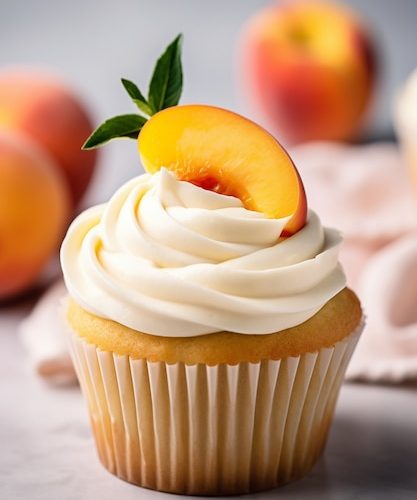 Boozy Peach Bourbon Cupcake